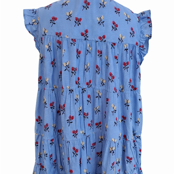 Free People Blue Dress with Red Floral Accents - Picture 4 of 14